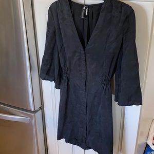 Zara black shift dress with buttons size small